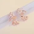 Sweet and cool style lady flower arc ear clip fashionable and versatile zircon ear studs new temperament women's earrings