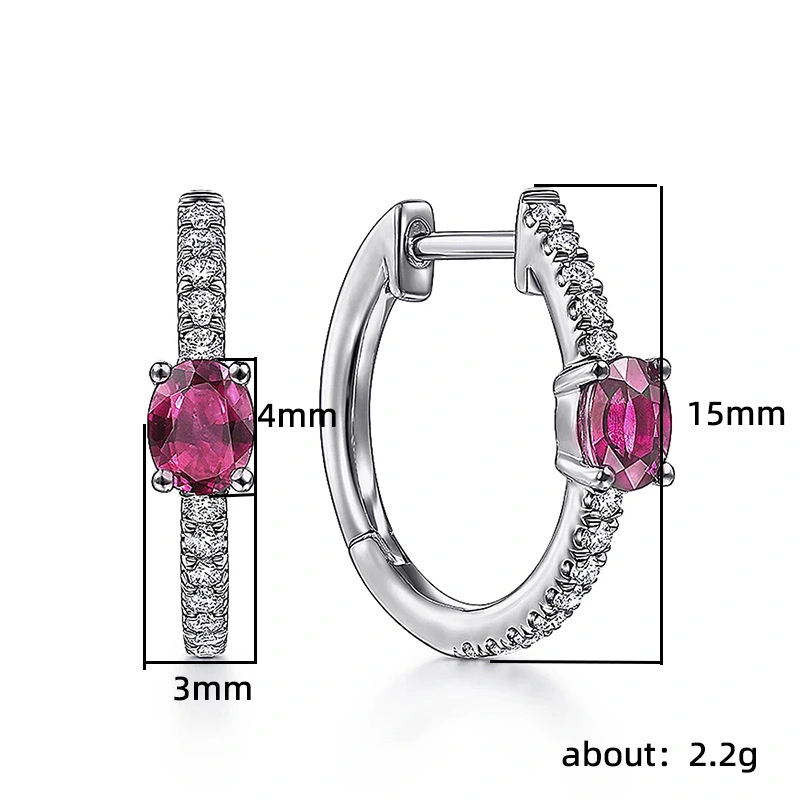 European and American style round bead earrings, niche design, inlaid with zircon, sweet and cool ear clips, small and daily commuting earrings