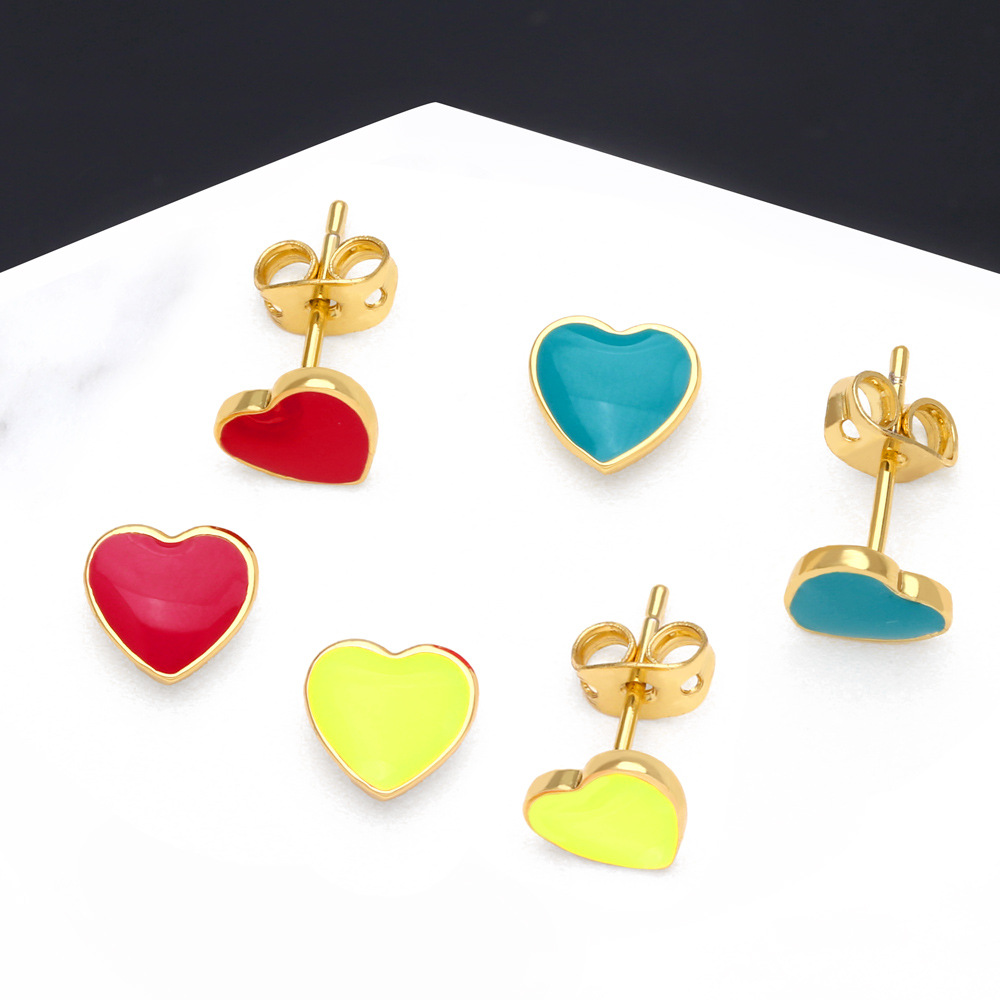 New trend earrings niche design oil drop heart earrings simple personality earrings era068