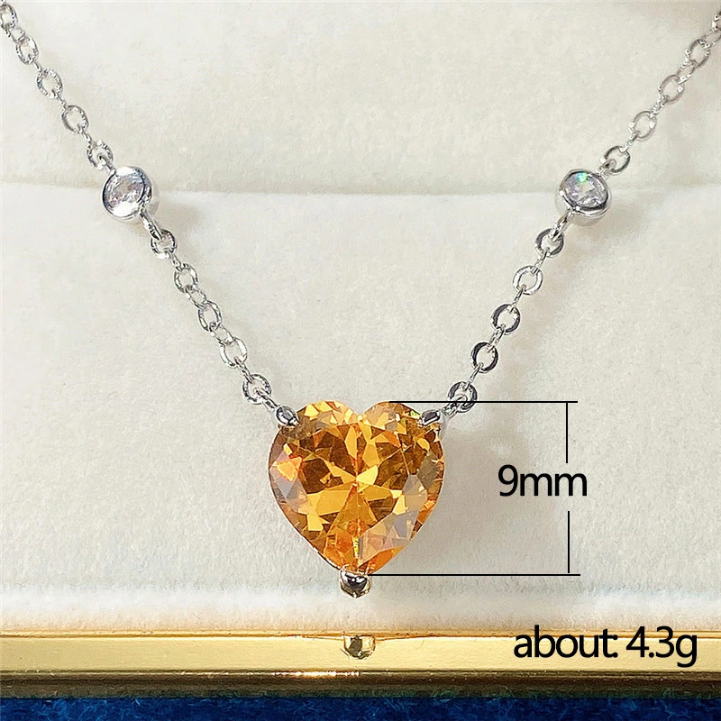 Korean fashion micro-inlaid pink zircon necklace Internet celebrity trendy women's clavicle chain factory wholesale