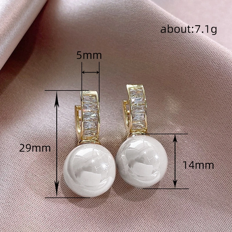 TEMU's new hot-selling earrings, pink pearl earrings for women, niche design ear clips, light luxury French earrings