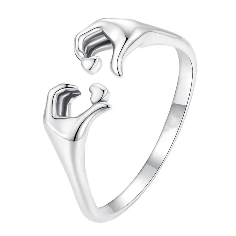  European and Korean fashion heart ring female couple gift male gift ring popular simple ring