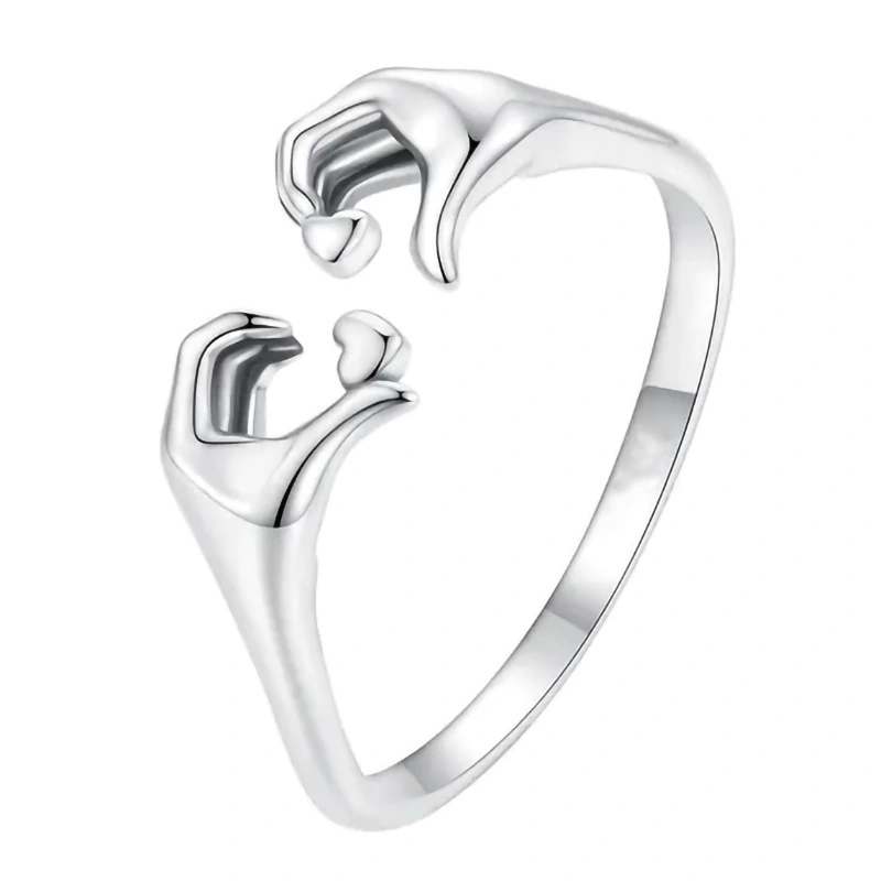  European and Korean fashion heart ring female couple gift male gift ring popular simple ring