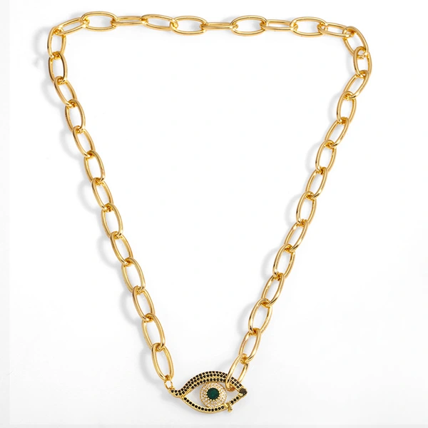 Clearance European and American eye necklace women 2023 young luxury niche design hip hop clavicle chain accessories nkv90