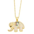 Love necklace women's colored zircon elephant pendant European and American style retro personality all-match clavicle chain nks85