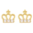 Clearance tide crown earrings niche design micro-inlaid zircon fruit earrings cute small earrings erx73