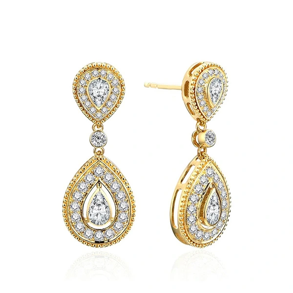 Korean style popular light luxury style water drop earrings evening dress wedding accessories fashionable internet celebrity style popular earrings