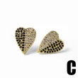 AS jewelry hot selling love heart inlaid colored zircon earrings earrings female err03
