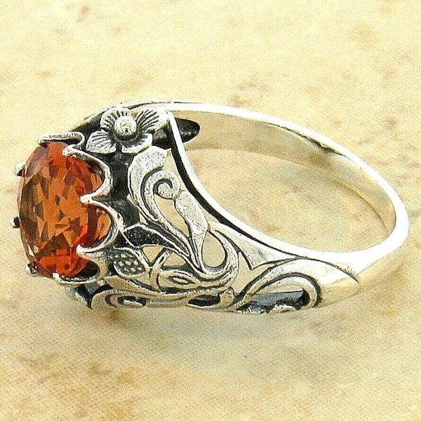  Matte plated antique silver ring female retro floral texture ring pastoral style daily matching jewelry