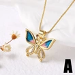 AS jewelry Europe and the United States hot selling color dripping copper plated 18k gold butterfly pendant necklace clavicle chain nka088