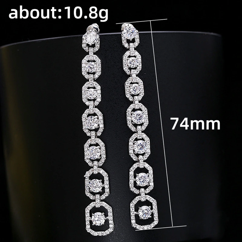 Luxury fashion French style earrings niche slim temperament long women's dress party earrings