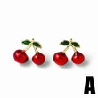 AS jewelry hot selling cherry fruit pendant earrings copper plated real gold earrings female ers56 ring