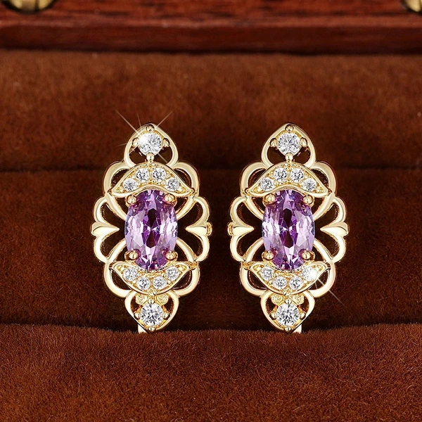 Russia's new earrings 2024 new trend high-end earrings hollow design temperament earrings