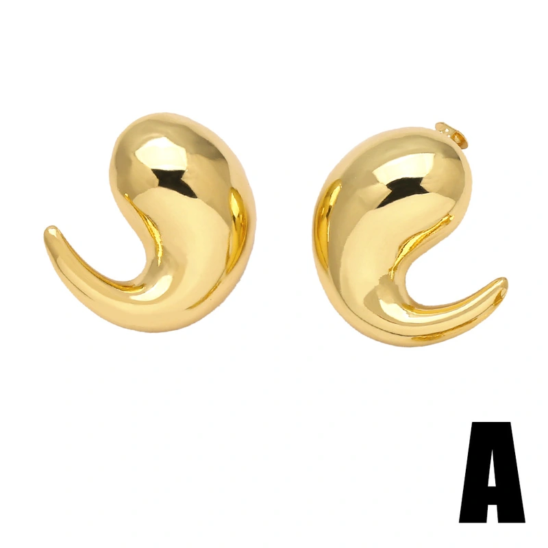 AS jewelry hot selling water drop polished earrings niche high-end copper plated real gold earrings earrings era043