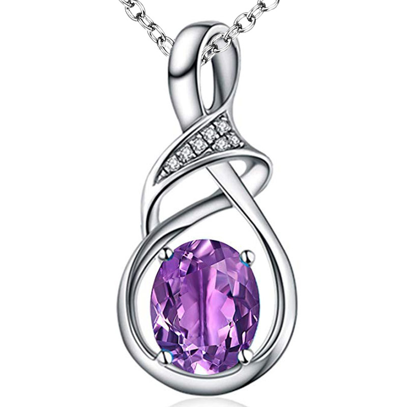 Hot selling new geometric claw-set zirconium diamond gemstone necklace for women personalized couple pendant jewelry