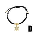 AS jewelry European and American hot selling animal turtle pendant bracelet female gold-plated zircon inlaid black rope bracelet brg56