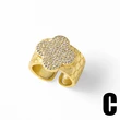 AS jewelry hot selling four-leaf clover full zirconium ring female copper plated 18k gold open ring rip14