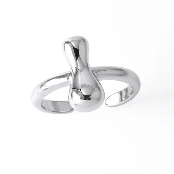 AS jewelry smooth 26 English letters ring female copper plated real gold open ring rih04