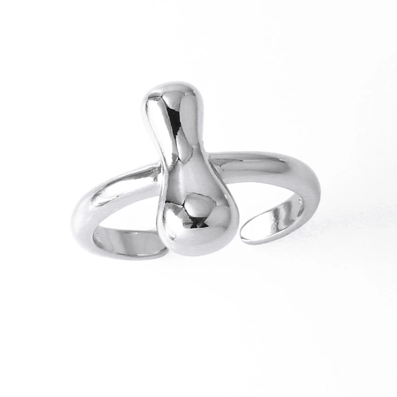 AS jewelry smooth 26 English letters ring female copper plated real gold open ring rih04