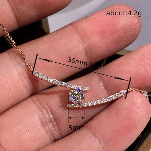  Japanese and Korean commuter rose gold pendant necklace for women simple round geometric zircon jewelry daily wear