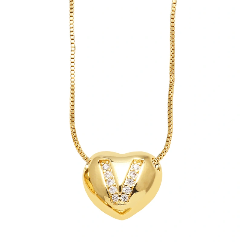AS jewelry new style inlaid zircon love 26 letters pendant necklace clavicle chain nkb281necklace
