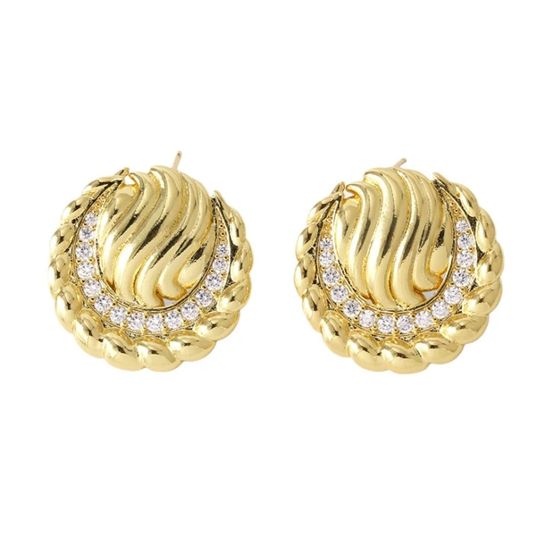 AS jewelry studs Europe and the United States hot selling gold earrings copper plated 18k gold inlaid zircon earrings earrings erw15