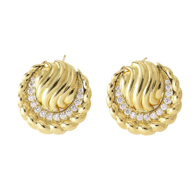 AS jewelry studs Europe and the United States hot selling gold earrings copper plated 18k gold inlaid zircon earrings earrings erw15