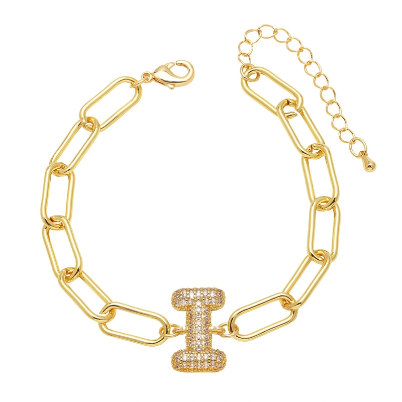 AS jewelry European and American hot-selling copper plated 18k gold zircon 26 English letters love bracelet jewelry brh51