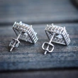 New wholesale classic versatile women's square earrings fashionable exquisite zircon earring accessories