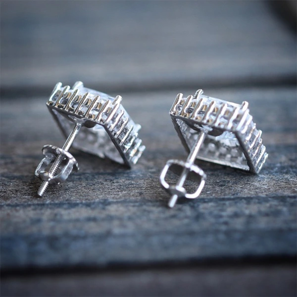 New wholesale classic versatile women's square earrings fashionable exquisite zircon earring accessories