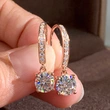 New four-claw shining eight hearts and eight arrows zircon hook European and American wedding engagement earrings for women