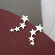 Japanese and Korean style retro metal geometric earrings creative single row five-pointed star earrings Yiwu manufacturers supply