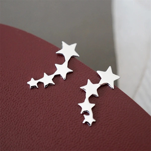 Japanese and Korean style retro metal geometric earrings creative single row five-pointed star earrings Yiwu manufacturers supply