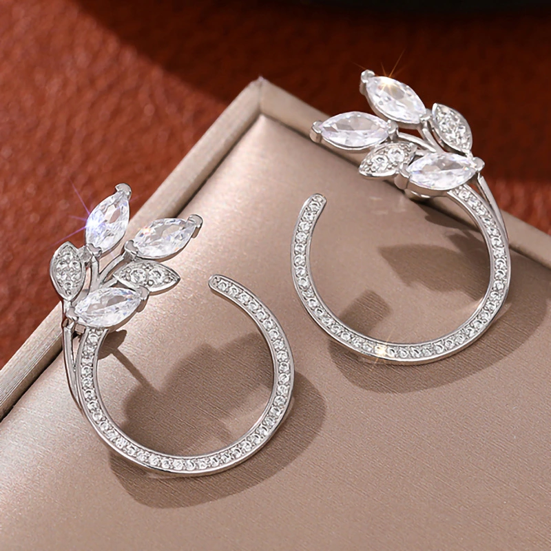  New wheat ear hoop earrings Korean style female temperament earrings female high-end exquisite design female earrings