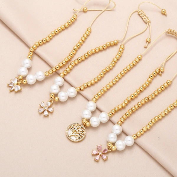 AS jewelry European and American tree of life pendant bracelet gold-plated zircon butterfly flower bracelet hand jewelry brd32