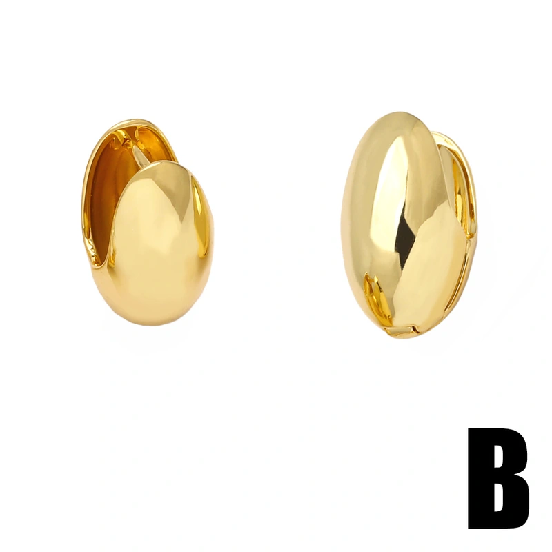 Fashion heart earrings for women niche design oval gold-plated earrings wholesale erv20