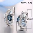 Japanese romantic sweet sparkling pink zircon earrings retro creative double layer X-shaped hollow zircon earrings