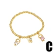 AS jewelry boys and girls pendant bracelet gold-plated inlaid heart-shaped zircon hand jewelry bra11