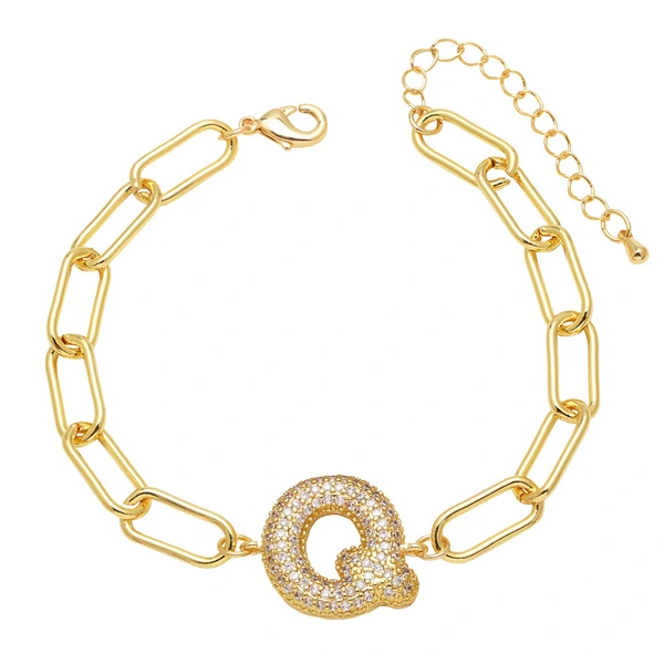 AS jewelry European and American hot-selling copper plated 18k gold zircon 26 English letters love bracelet jewelry brh51