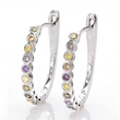 Simple ear clip earrings trendy personality U-shaped multi-color zircon earrings Korean temperament student earrings