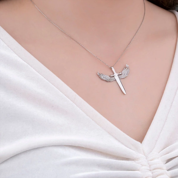 Source Flying Wings Necklace Women European and American Style Cross Angel Wings Pendant Fashion Necklace