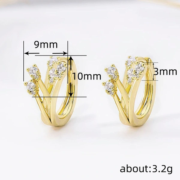  Hot selling earrings with the same style as European and American Internet celebrities, cross-design floral earrings with unique temperament for women