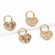 Hot selling fashion heart earrings women's pendant European and American simple inlaid zircon heart earrings earrings era310