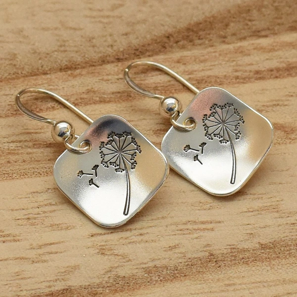 New simple retro square dandelion earrings women's personality fashion earrings hot selling female earrings