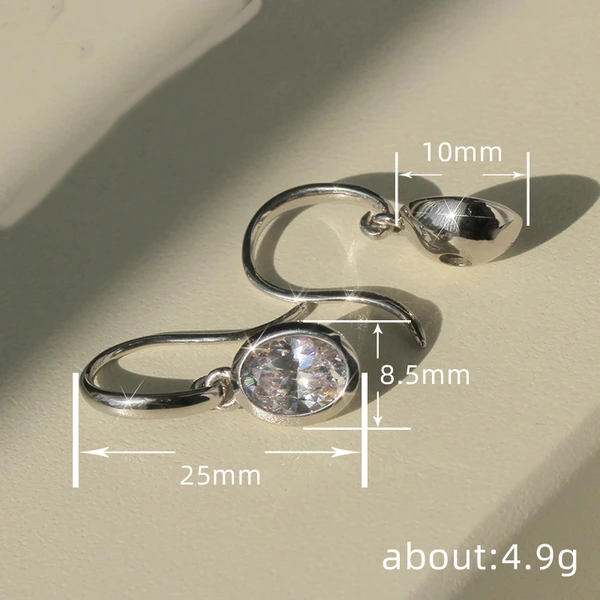  European and American simple geometric earrings inlaid with zircon earrings for women shiny temperament elegant engagement jewelry