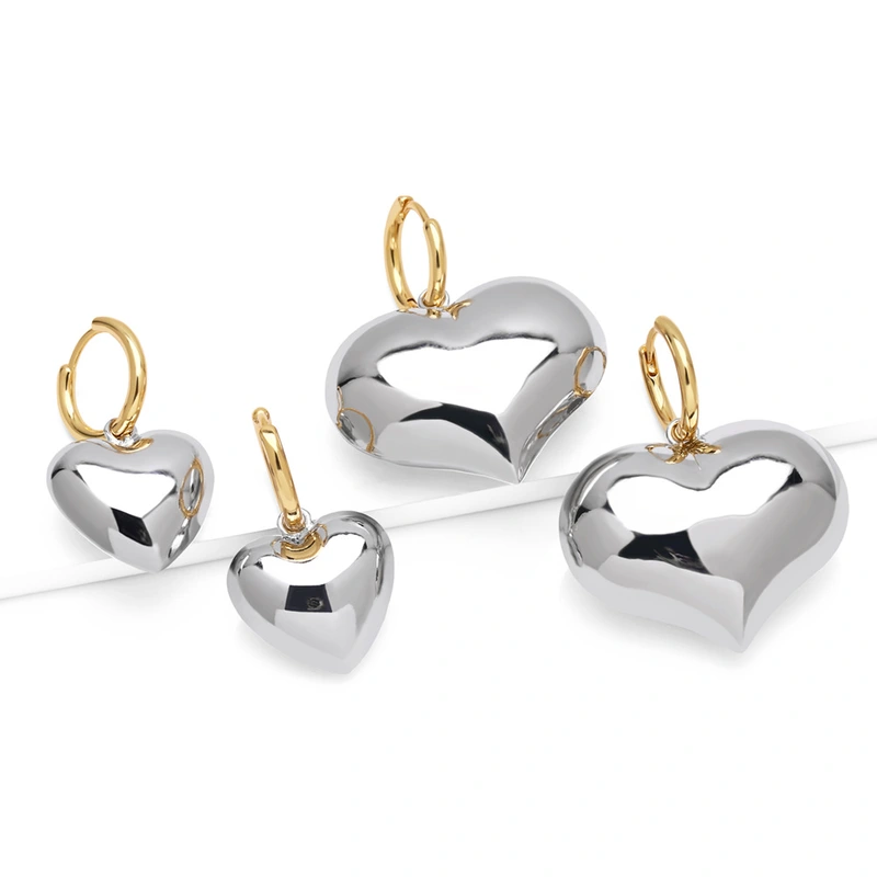 Hot selling love pendant earrings European and American fashion gold-plated glossy hollow earrings earrings erq29