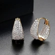 Metal micro-inlaid triangle earrings factory direct sales new jewelry exquisite and fashionable temperament French earrings