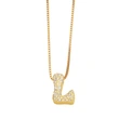 AS jewelry new arrival 26 English letters necklace gold-plated zircon inlaid hip-hop clavicle chain nkw61