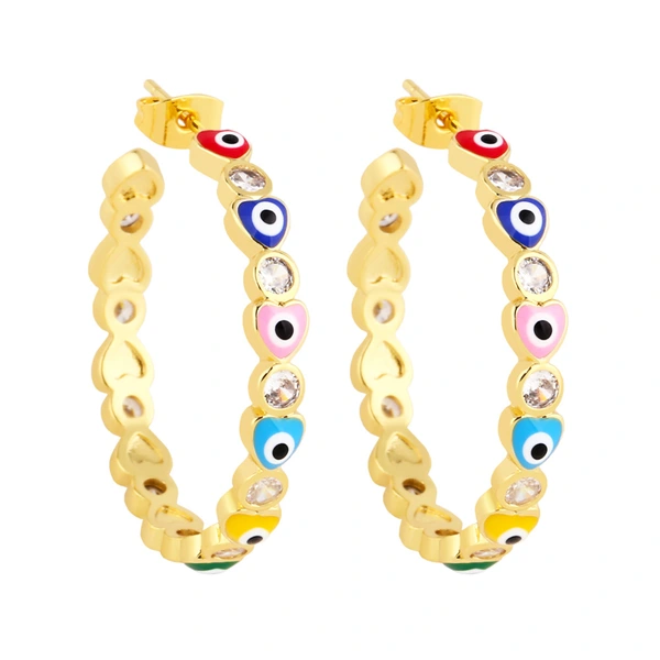 European and American cold style devil eye earrings personality color oil drop love eye earrings earrings era187