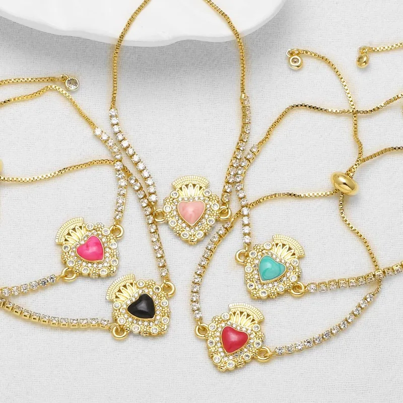 AS jewelry new color love heart pendant adjustable bracelet hand jewelry brg85 bracelet